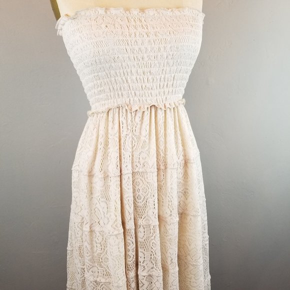 Wishlist Dresses & Skirts - Wishlist Women's Size Small Cream Lace Strapless Boho Maxi Dress * Brand NEW